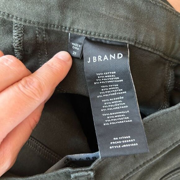 J Brand Women's Size 29 Dark Green Skinny Pants Slim Fit Classic Neutral Stretch - Picture 10 of 11